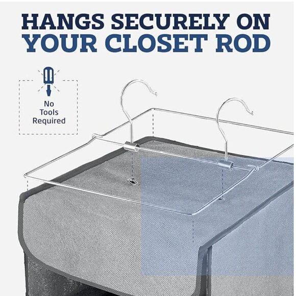 Hanging Closet Organizer 5-Shelf Storage Organizer Shelves Clothes Toys Nursery - Picture 3 of 6